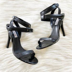 Steve Madden Black Leather Strappy Heels Sandals